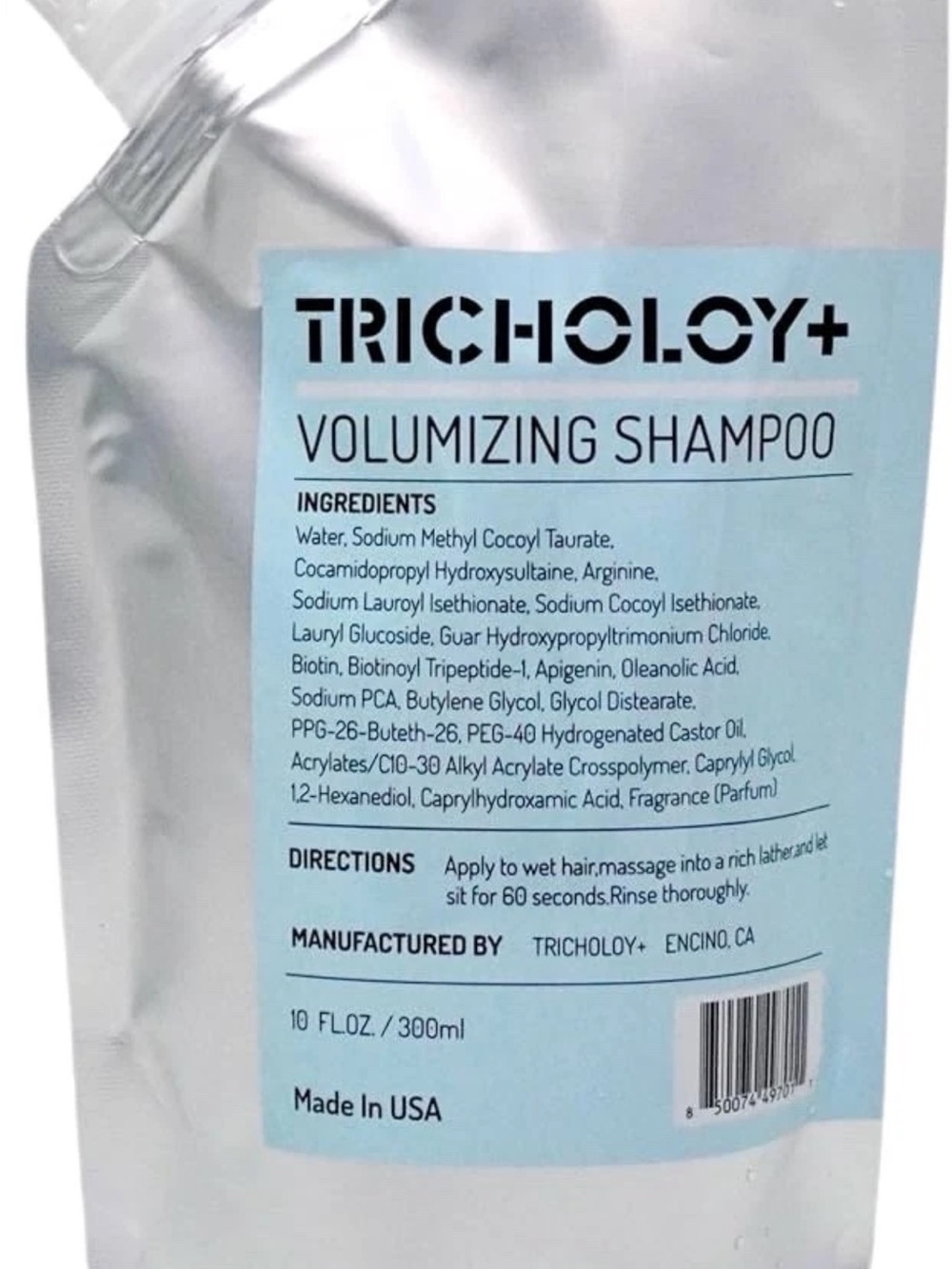 Tricholoy+ Volumizing Shampoo Refill Pack - Light Blue 10fl oz / 300ml . New